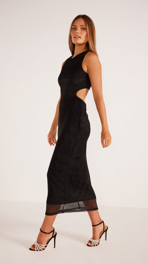 Minkpink Astrid Cutout Midi Dress in Black – back view
