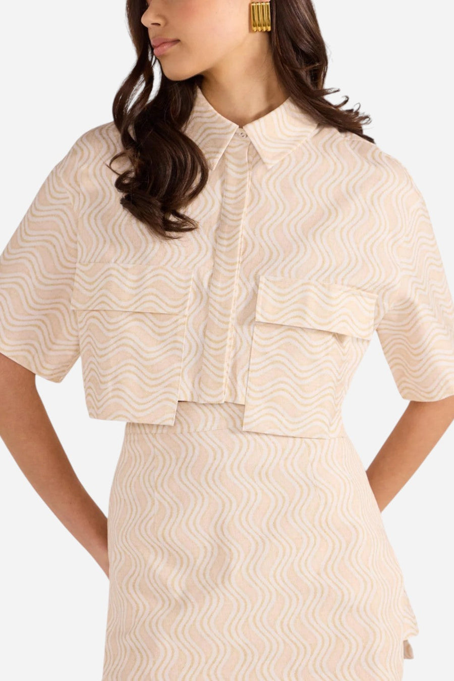 MINKPINK Bonnie Pocket Crop Shirt – back view
