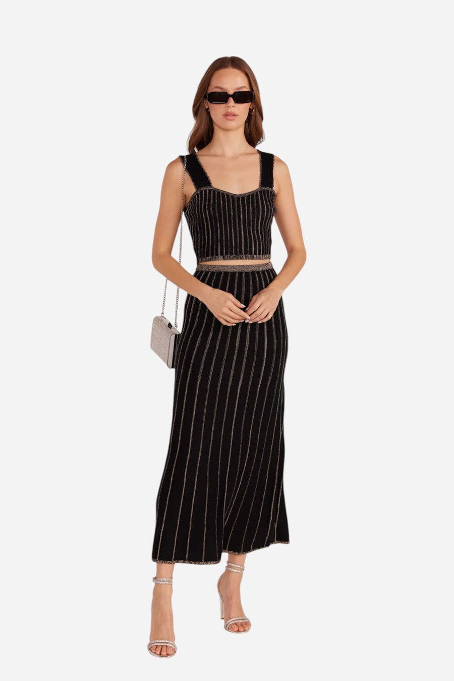 MINKPINK Celia Lurex Stripe Crop Top – back view