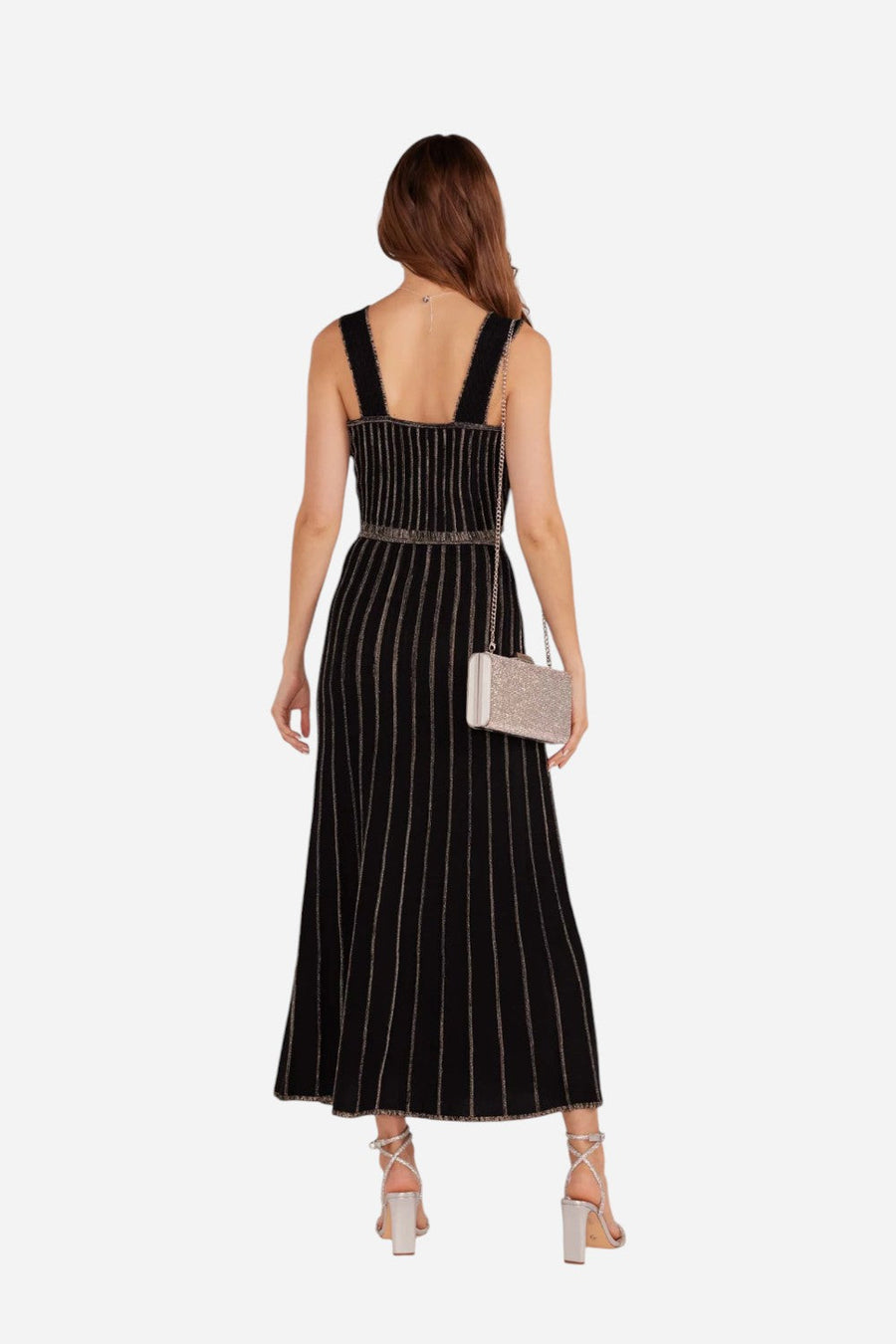 MINKPINK Celia Lurex Stripe Midi Skirt – side view