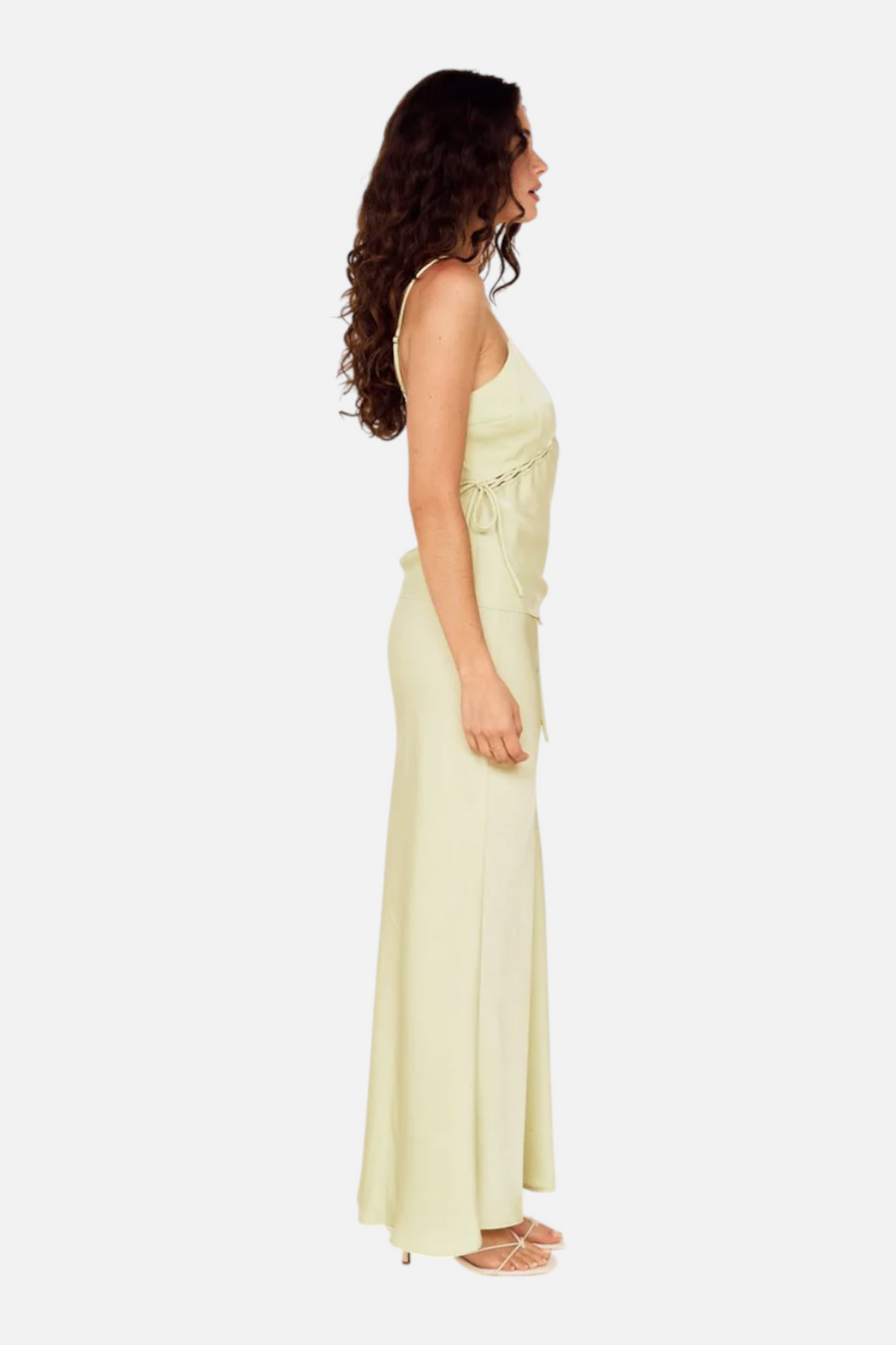 MINKPINK Chiara Lacing Detail Cami in Lime – detail