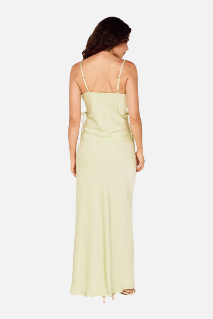 MINKPINK Chiara Lacing Detail Cami in Lime – side view