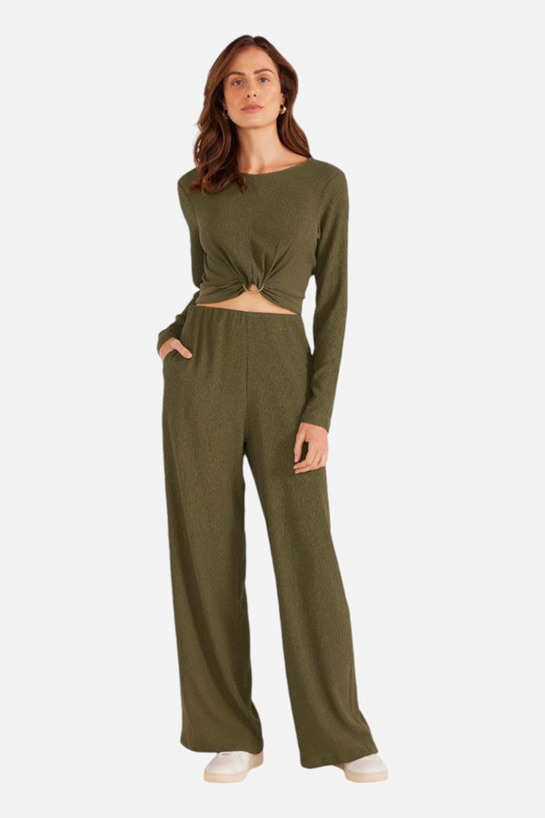 MINKPINK Emmerson Wide Leg Pant Forest