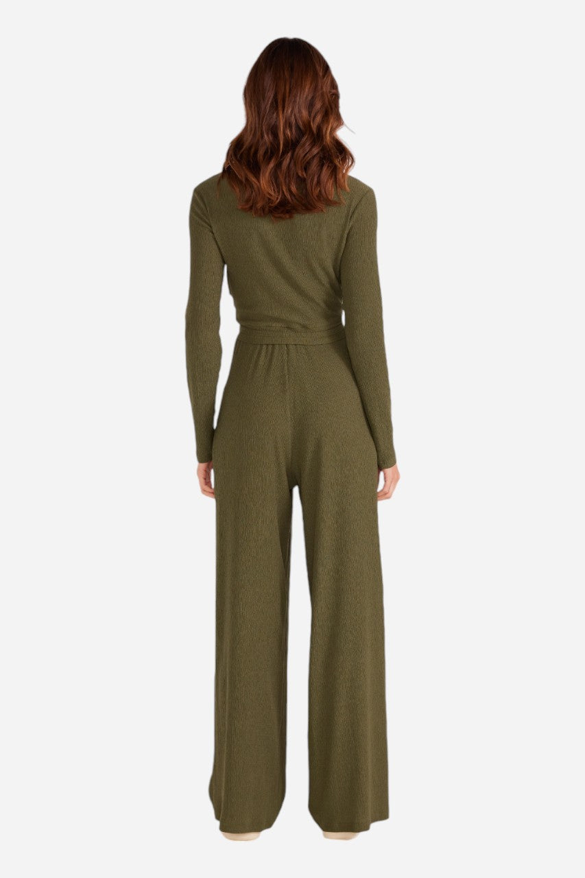 MINKPINK Emmerson Wide Leg Pant Forest – side view