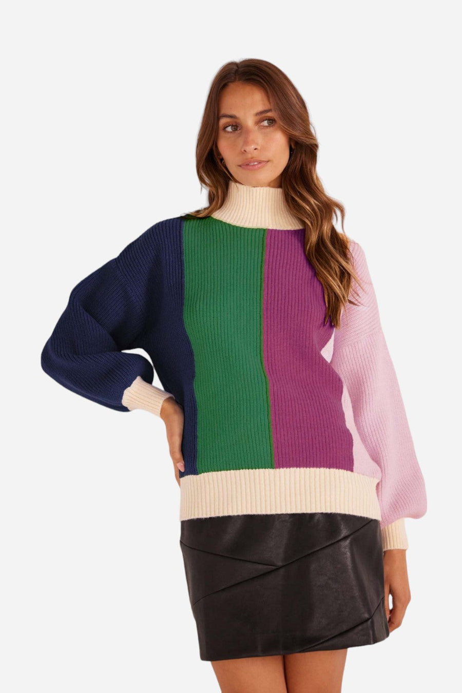 Minkpink Kelsey Colorblock Knit Jumper – front view