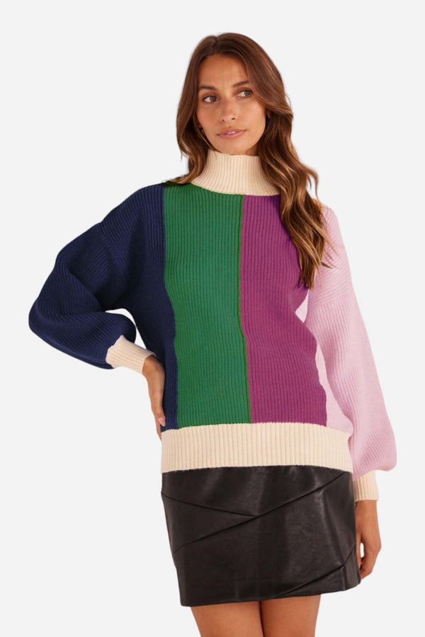 MINKPINK Kelsey Colorblock Knit Jumper