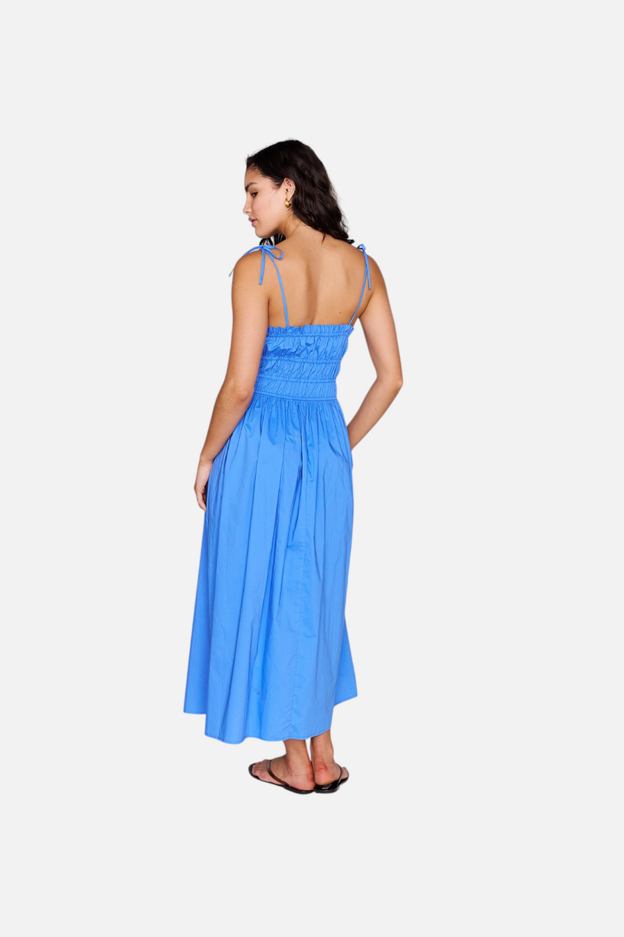 MINKPINK Liana Tie Midi Dress in Jacaranda Blue – detail