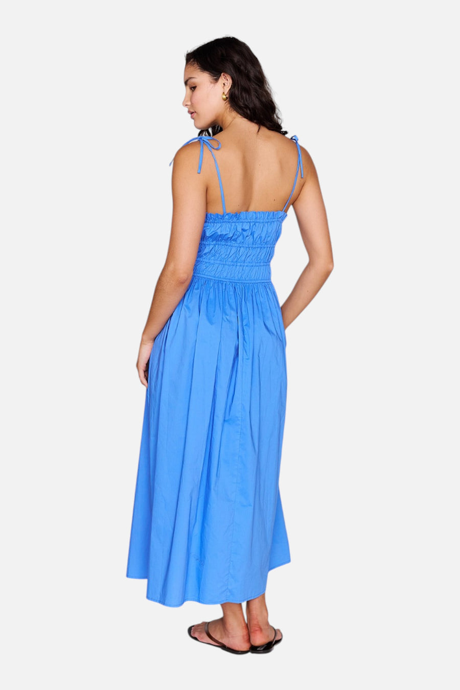 MINKPINK Liana Tie Midi Dress in Jacaranda Blue – side view