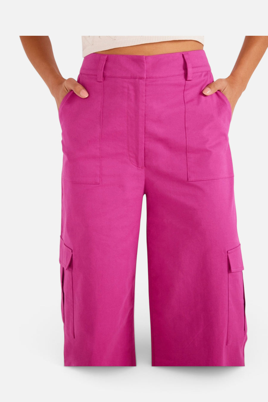 Minkpink Liora Cargo Pocket Pants in Orchid – back view
