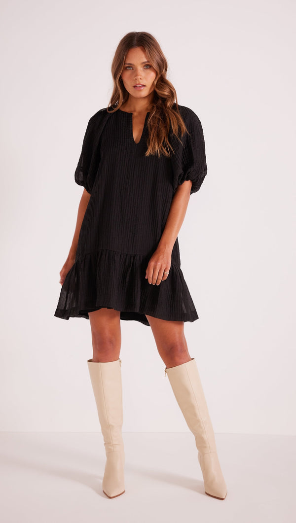 Minkpink Raven Mini Dress in Black – back view