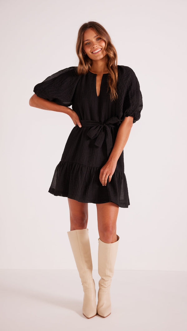 Minkpink Raven Mini Dress in Black – side view