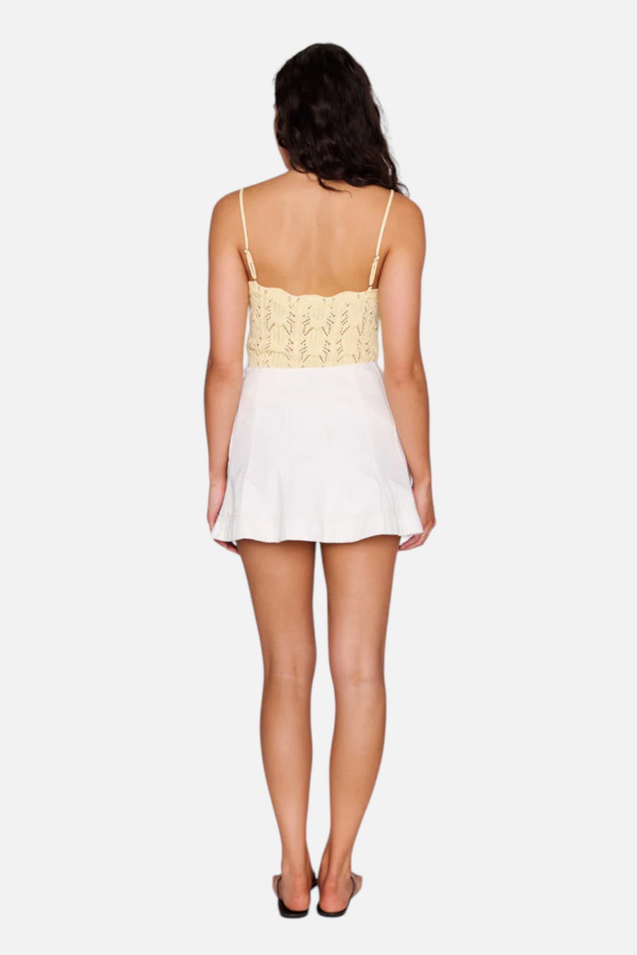 MINKPINK Sienna Pointelle Knit Cami in Butter – side view