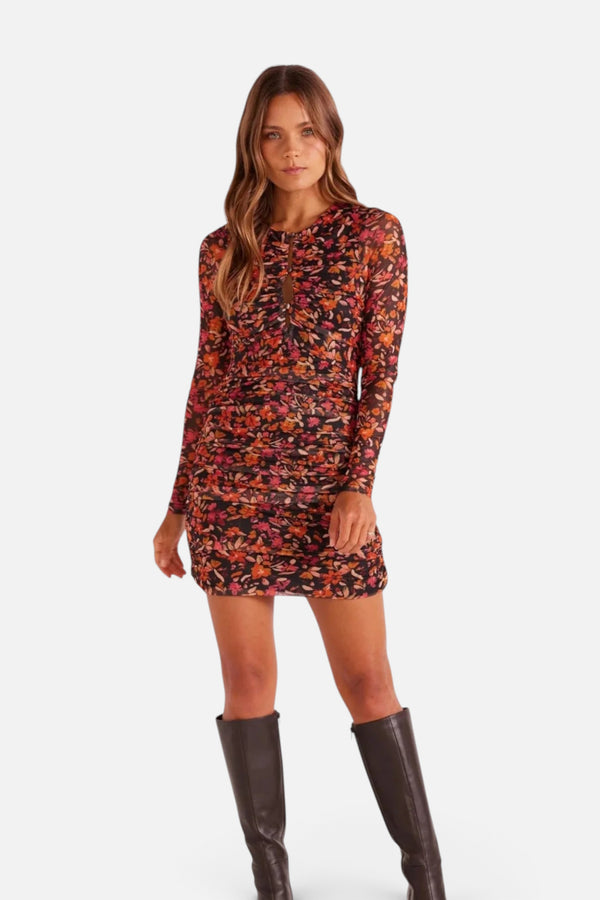 Minkpink Sorrento Mesh Mini Dress in Floral