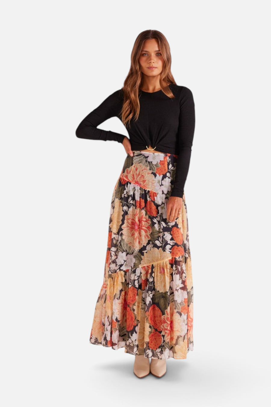 Minkpink Unity Ring Detail Top in Black – back view