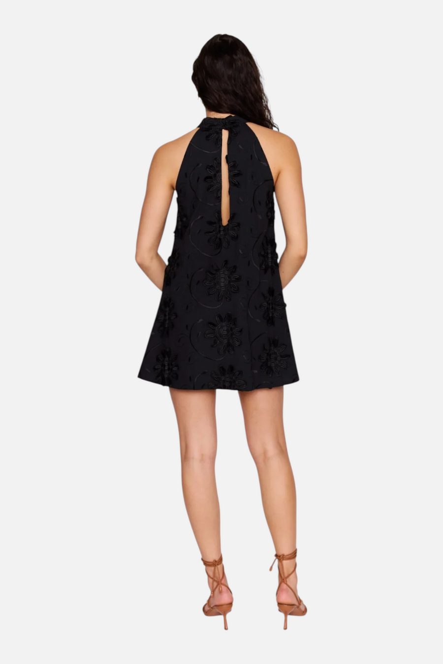 Minkpink Women's Roma High Neck Mini Dress in Black – side view