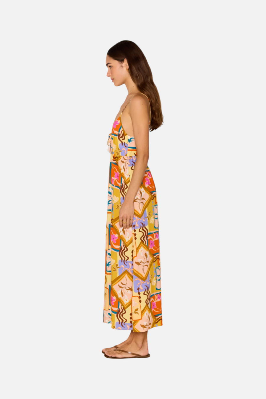 Minkpink Women's Rosin Midi Dress in Multi Print – back view