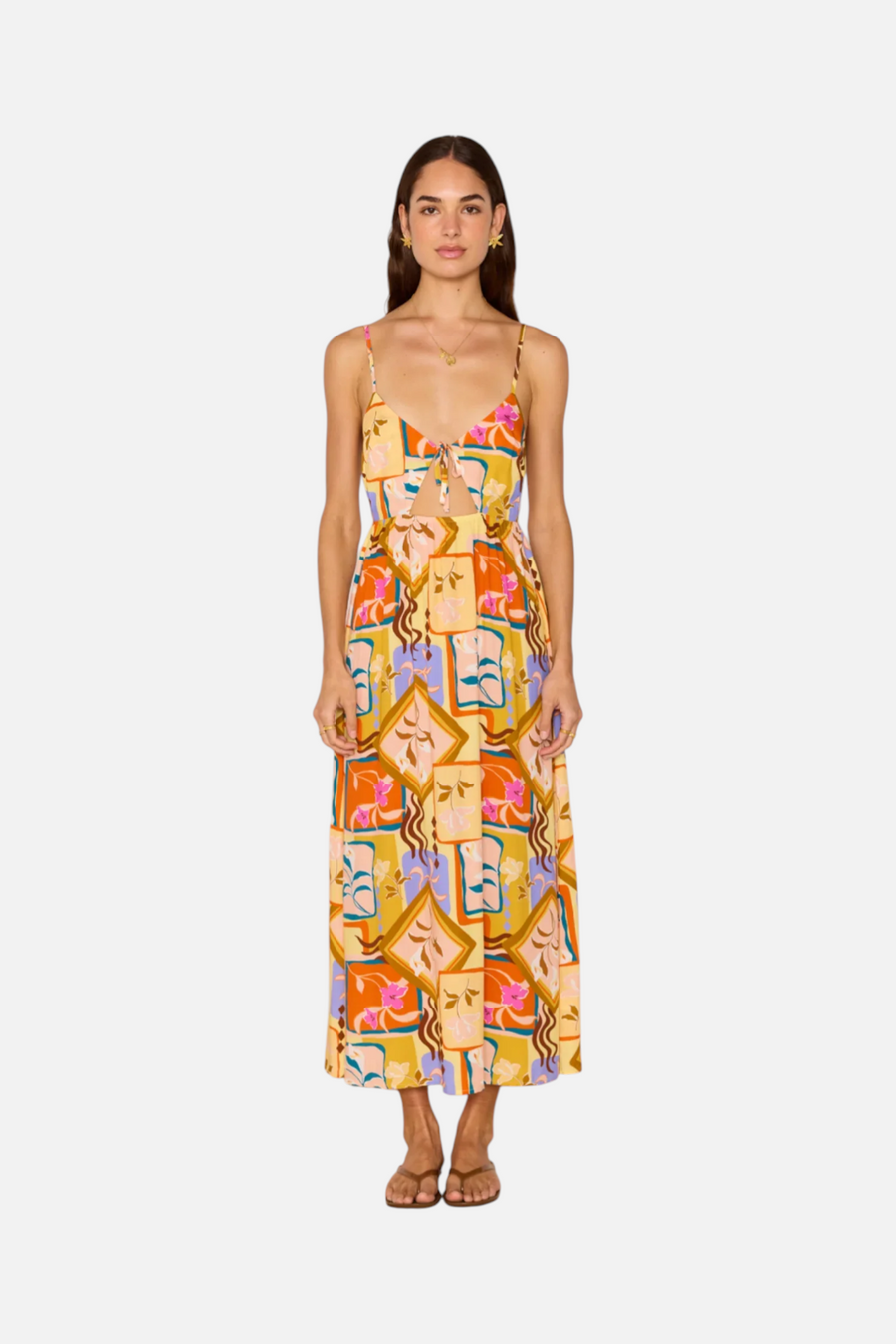 Minkpink Women's Rosin Midi Dress in Multi Print – front view
