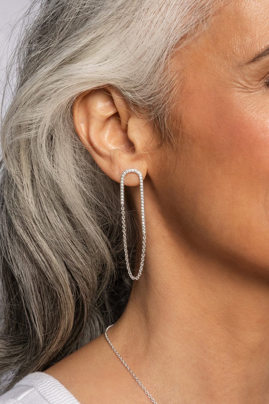 Miranda Frye Jewelry Jolene Earrings in Silver – back view