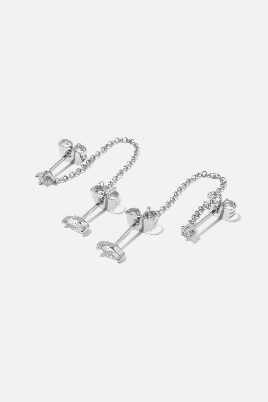 Miranda Frye Jewelry Rae Earrings in Silver – front view