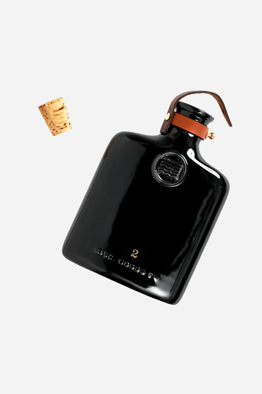 Misc. Goods Co. Black Ceramic Flask - 11 Oz – front view