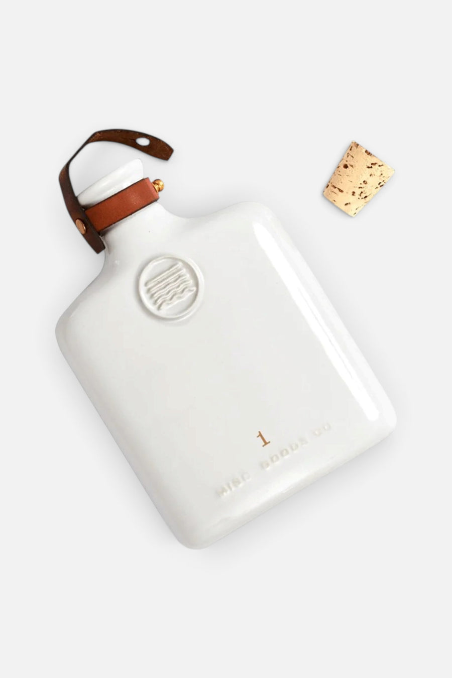 Misc. Goods Co. Ivory Ceramic Flask - 11 Oz – front view