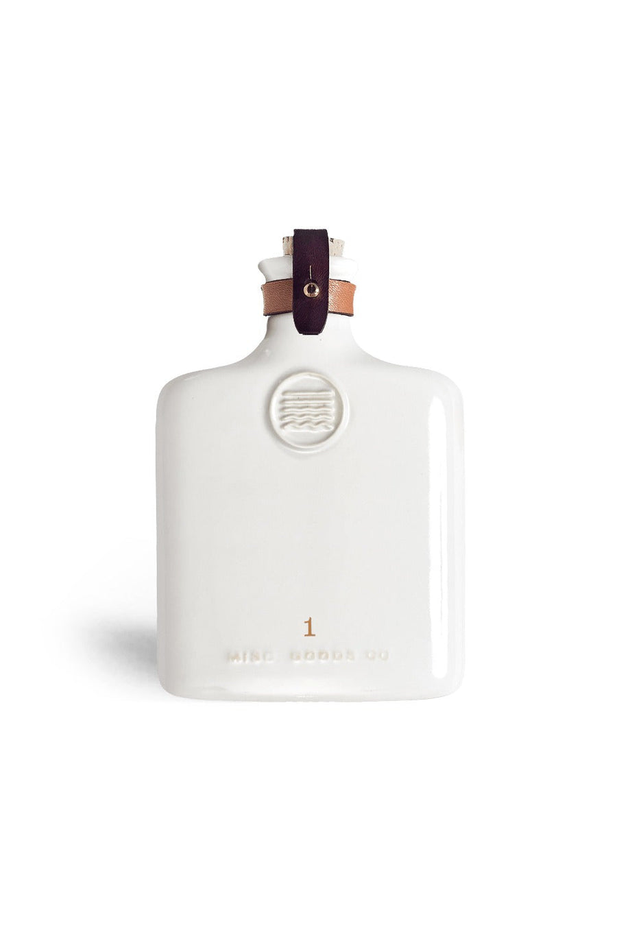 Misc. Goods Co. Ivory Ceramic Flask - 11 Oz – side view