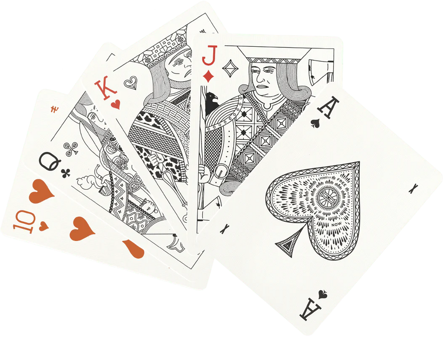 Misc. Goods Inc. Playing Cards and Leather Pouch Set in Black/Gold Foil – detail