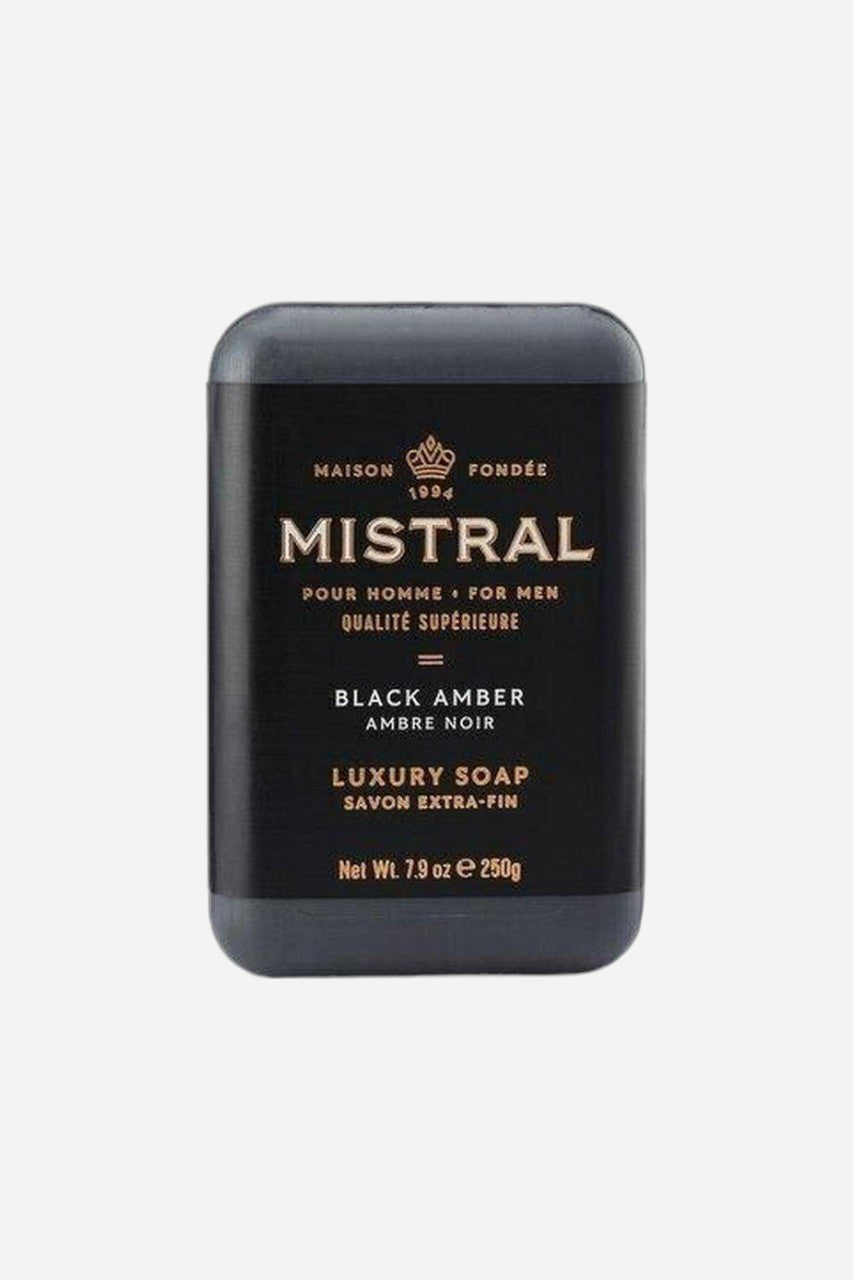 Mistral Black Amber Bar Soap – front view