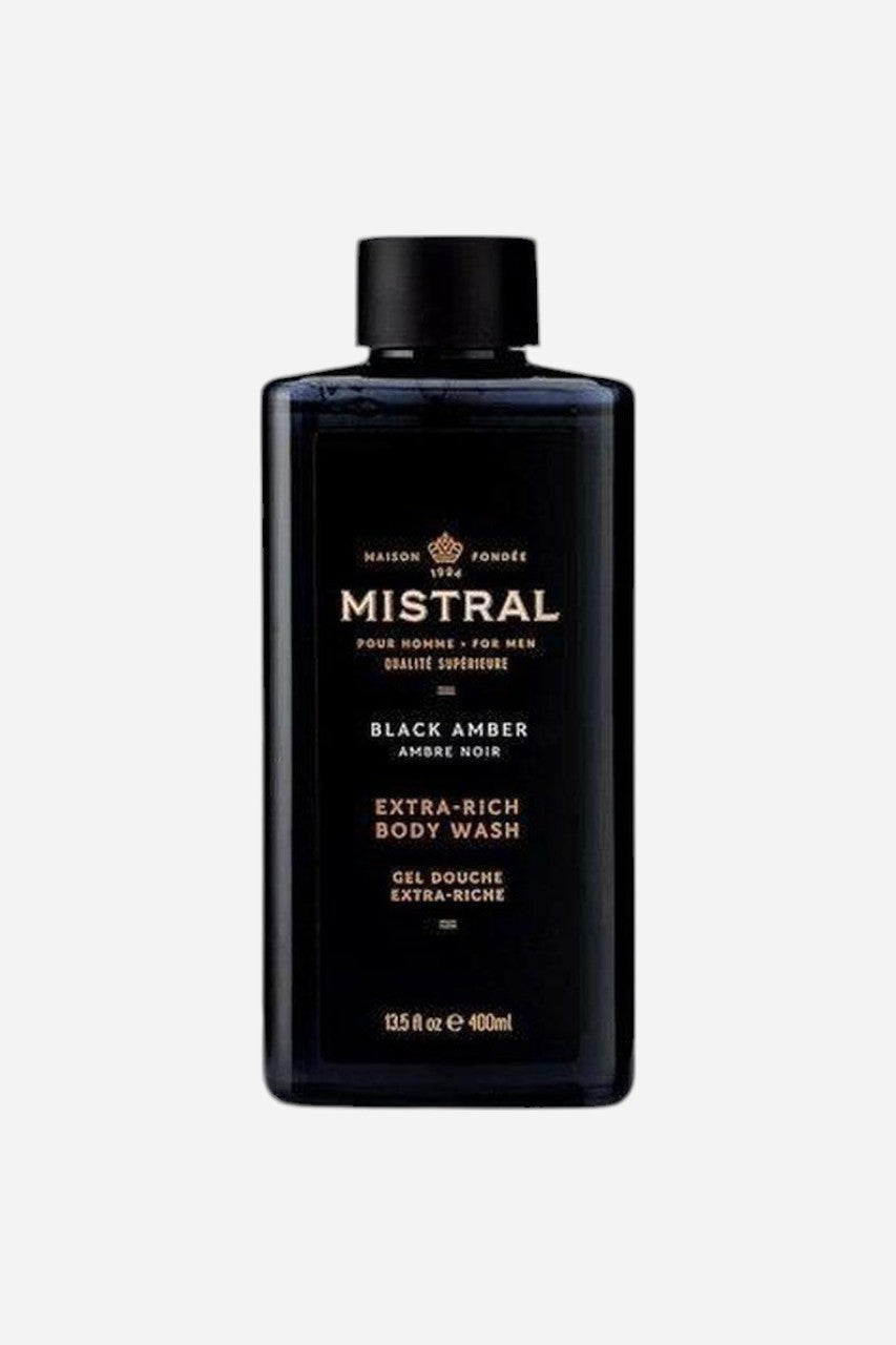 Mistral Black Amber Body Wash – front view