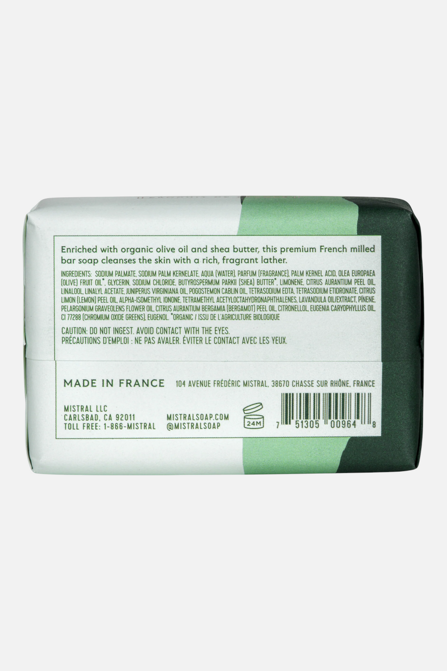 Mistral Men's Golf Valbonne Bar Soap – back view