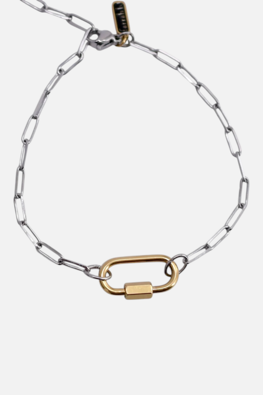 Farrah B Clingy Carabiner Bracelet in Mixed Metal
