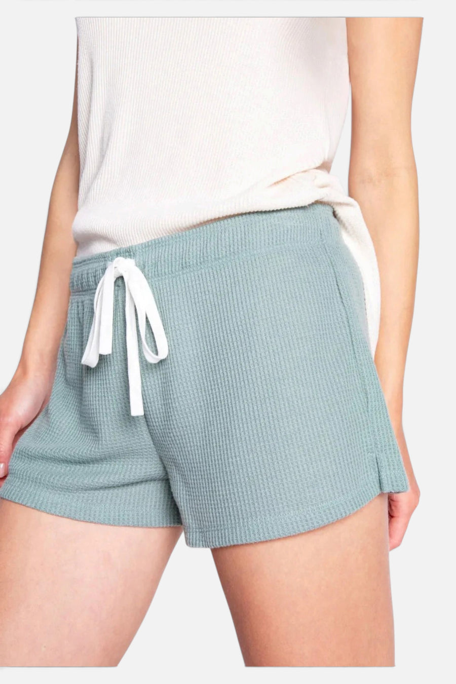 Mixing It Up Short in Sage – front view