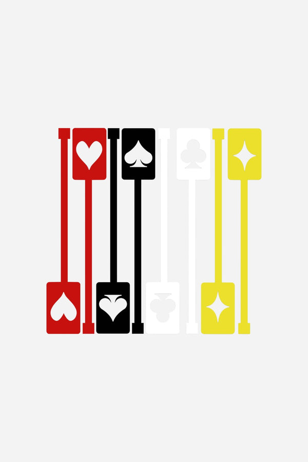 Mod Lounge Deck of Cards Retro Suits Acrylic Swizzle Stix Drink Stirrers