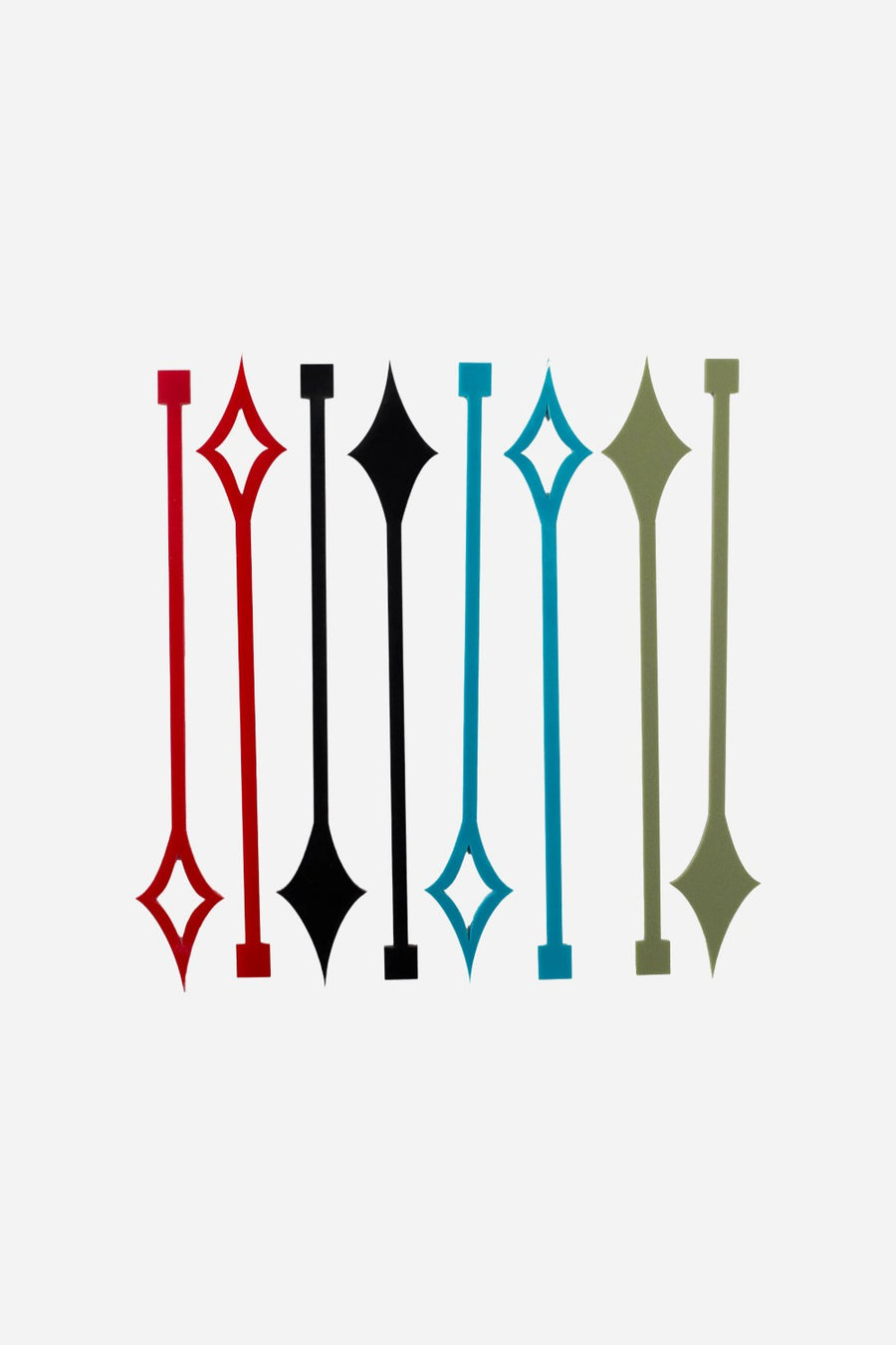 Mod Lounge Starlight Diamond Retro Acrylic Swizzle Drink Stirrers – front view