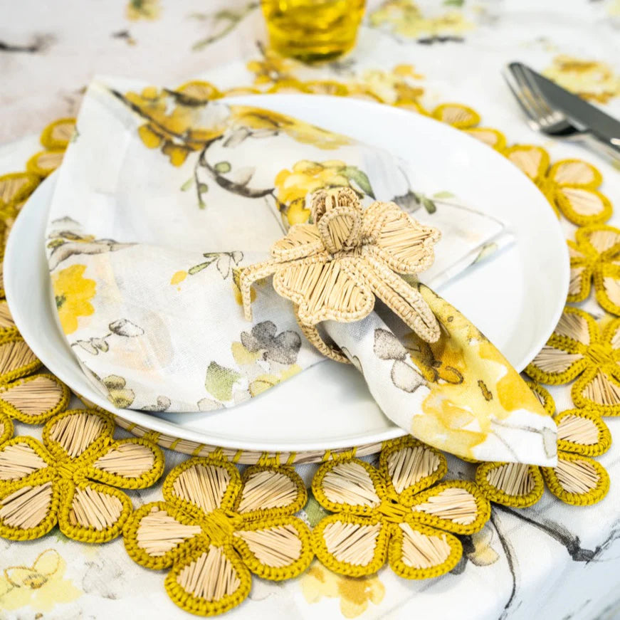 Mode Living Lanai Placemat In Yellow – back view