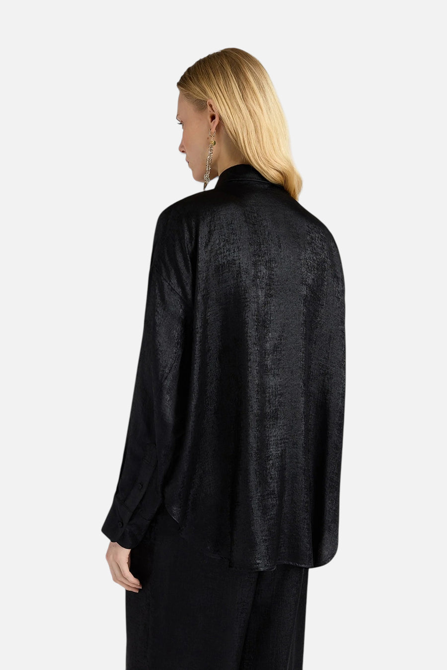 Momoni Women's Bilancia Bis Shirt in Nero – back view