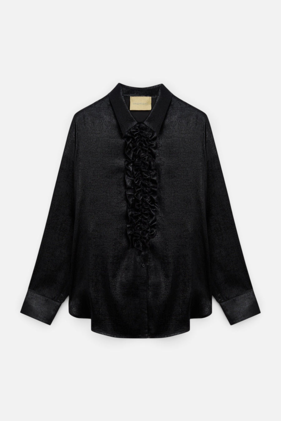 Momoni Women's Bilancia Bis Shirt in Nero – flat lay