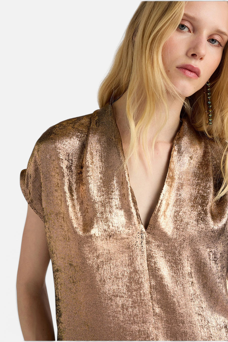 Momoni Women's Hildra Sleeveless Top in Bronze – side view