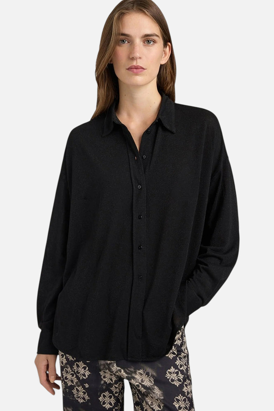 Momoni Women's Pitanga Bis Shirt in Nero – front view