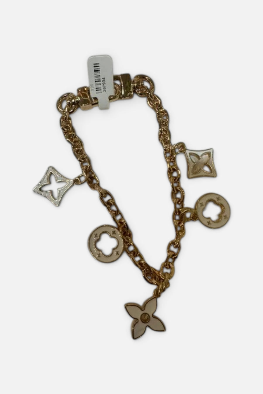 Monogram Rope White Bag Charm – front view