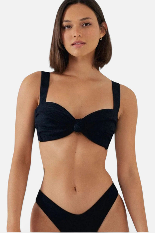 Montce Black Rib Hayden Bikini Top