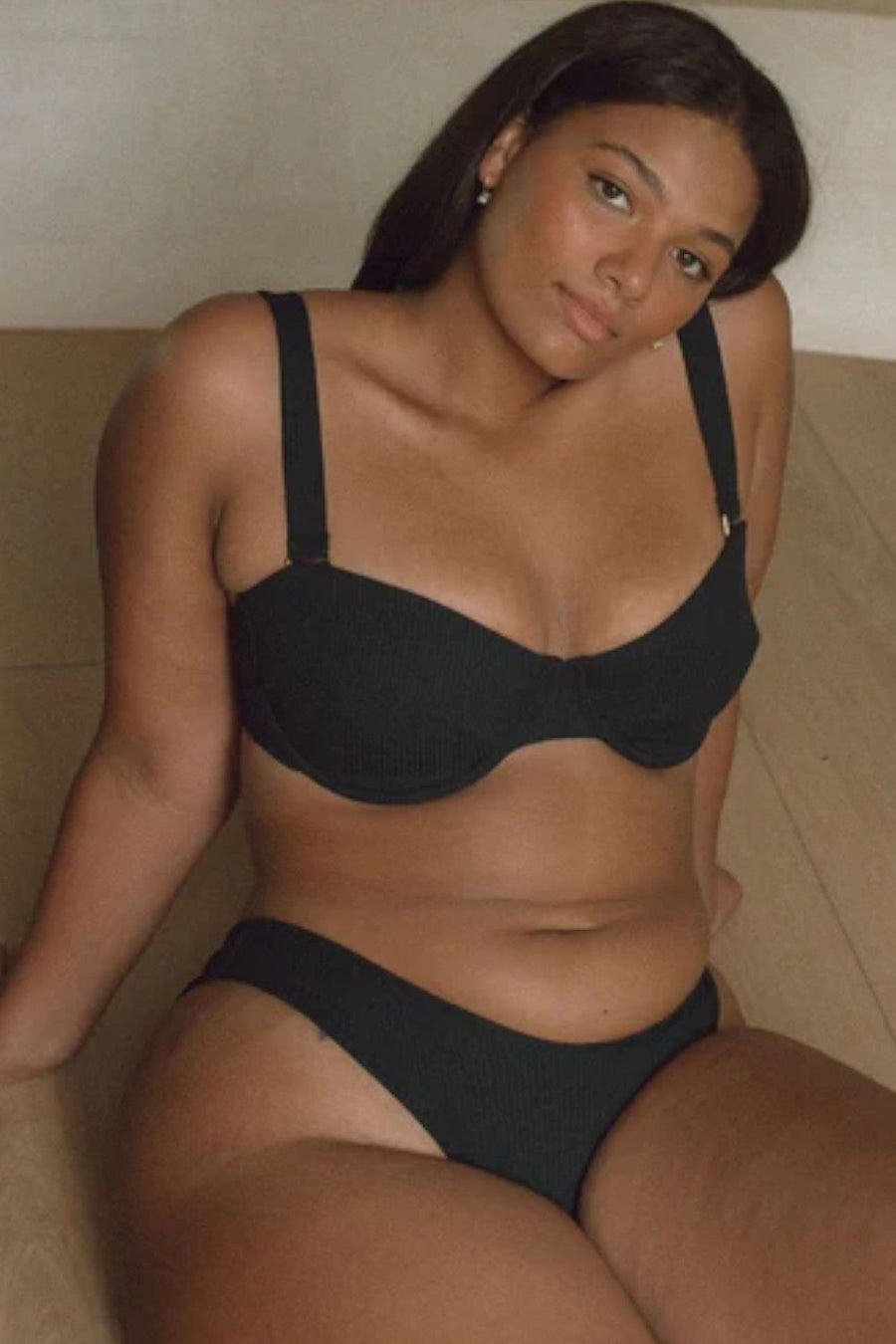 Montce Black Rib Lulu Bikini Bottom – alternate