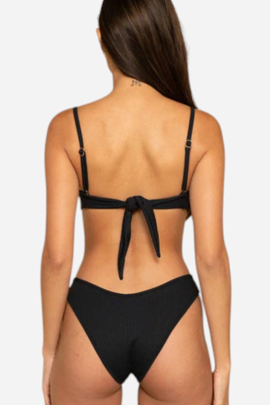 Montce Black Rib Lulu Bikini Bottom – flat lay