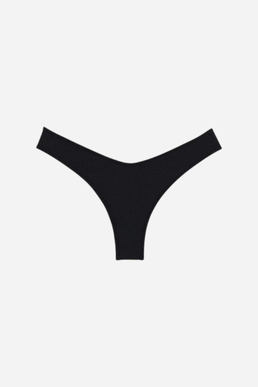 Montce Black Rib Lulu Bikini Bottom – front view
