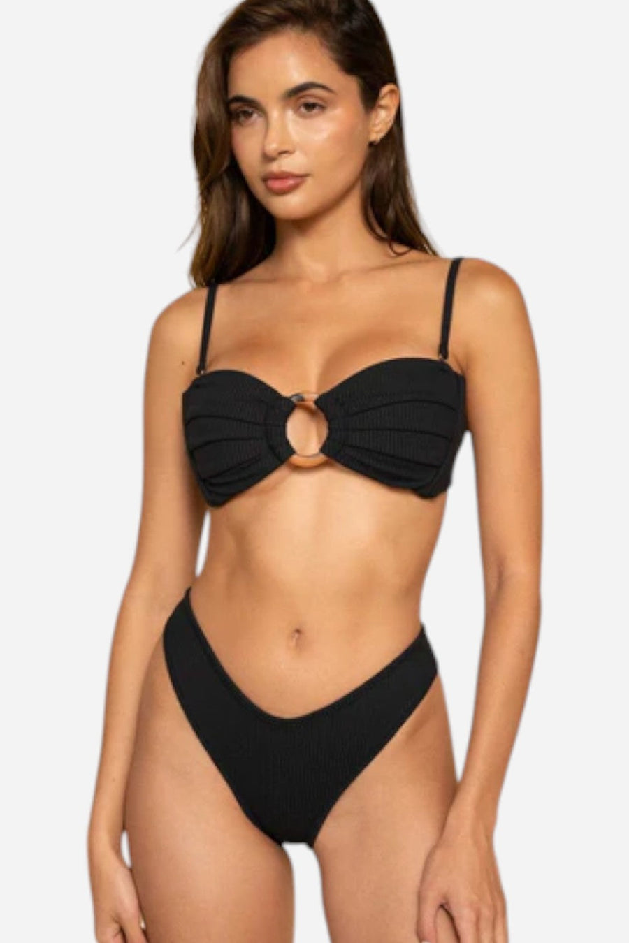 Montce Black Rib Lulu Bikini Bottom – side view
