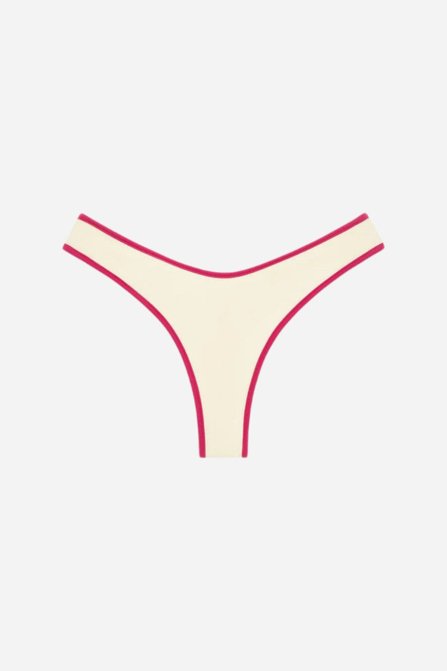 Montce Cream Raspberry Binded Lulu Bikini Bottom – front view