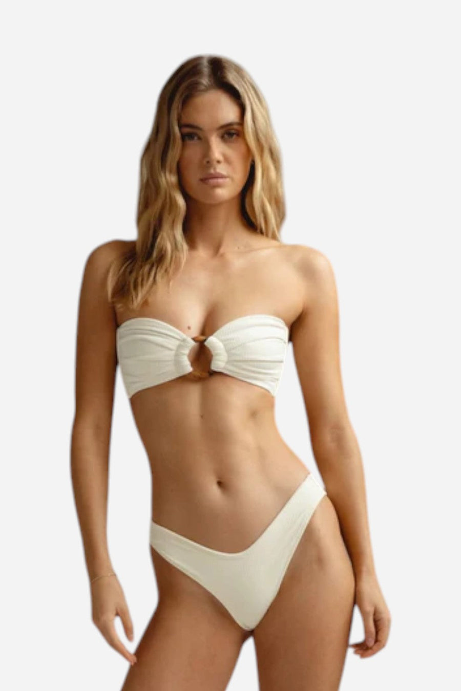 Montce Cream Rib Tori Bandeau Bikini Top – detail