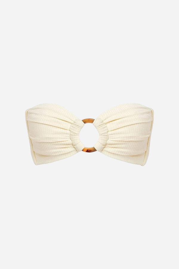 Montce Cream Rib Tori Bandeau Bikini Top