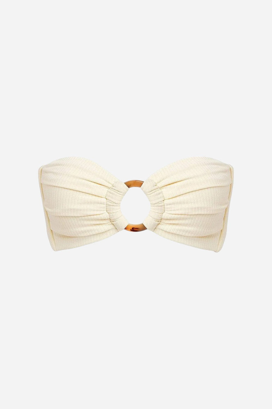 Montce Cream Rib Tori Bandeau Bikini Top – front view