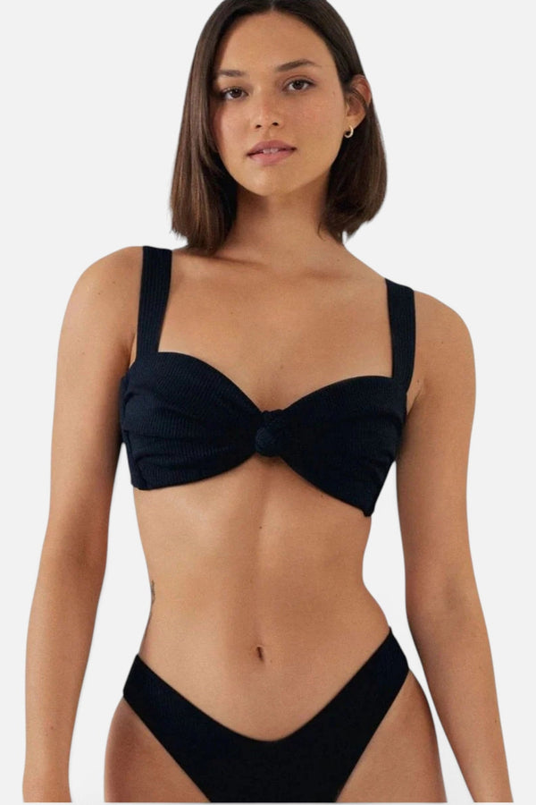 Montce Hayden Bikini Top in Black Rib